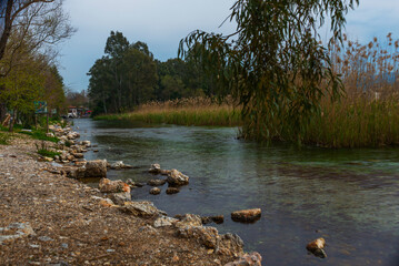 AKYAKA, MUGLA, TURKEY: Beautiful Azmak river in the village of Akyaka.