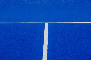 Fototapeta na wymiar lines of a blue paddle tennis court