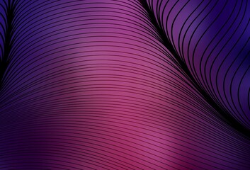 Dark Purple vector texture with bent lines.