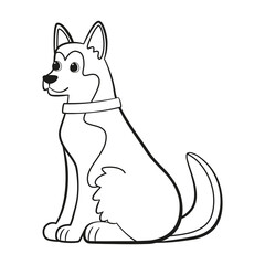 Isolated cute siberian husky dog breed cartoon Vector illustration