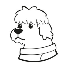 Isolated cute english sheepdog dog breed cartoon Vector illustration