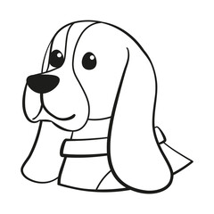 Obraz premium Isolated cute beagle dog breed cartoon Vector illustration