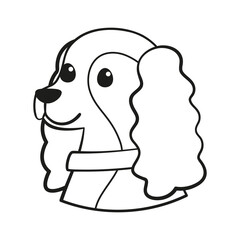 Isolated cute cocker spaniel dog breed cartoon Vector illustration