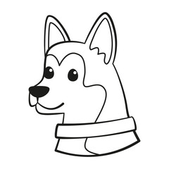 Isolated cute siberian husky dog breed cartoon Vector illustration