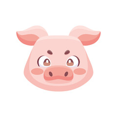 Isolated cute pig avatar Zodiac sign Vector illustration