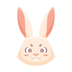 Isolated cute rabbit avatar Zodiac sign Vector illustration