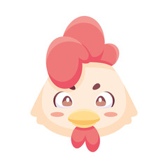 Isolated cute rooster avatar Zodiac sign Vector illustration