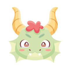 Isolated cute dragon avatar Zodiac sign Vector illustration