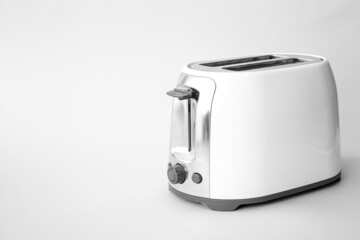 New modern toaster on white background