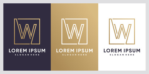 Monogram initial W logo design with creative modern concept