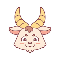 Isolated cute goat with traditional chinese clothes Zodiac sign Vector illustration