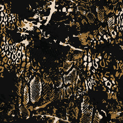 Textile print  pattern. abstract leopard seamless fabric and digital print pattern.