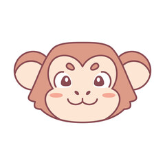 Fototapeta premium Isolated cute monkey avatar Zodiac sign Vector illustration