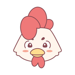 Isolated cute rooster avatar Zodiac sign Vector illustration