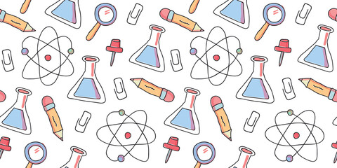 Hand Drawn Science seamless pattern