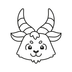 Isolated cute goat with traditional chinese clothes Zodiac sign Vector illustration