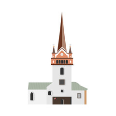 Church In Myslenice ( Poland ) Town, Illustration Graphic