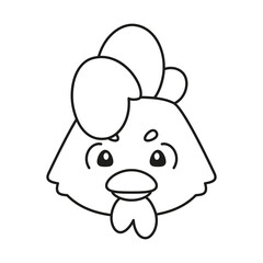 Isolated cute rooster avatar Zodiac sign Vector illustration