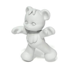 3D-illustration of a cute and funny cartoon teddy bear