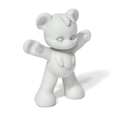 3D-illustration of a cute and funny cartoon teddy bear