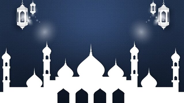 Animated video of mosques and lanterns. Suitable for the theme of Ramadan, the celebration of Muslims.