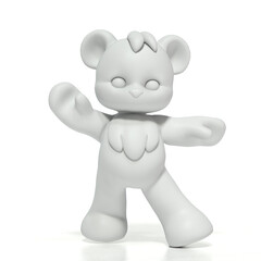 3D-illustration of a cute and funny cartoon teddy bear