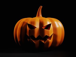 Halloween pumpkin image on uniform background, 3D rendering