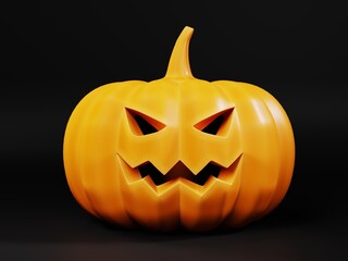 Halloween pumpkin image on uniform background, 3D rendering