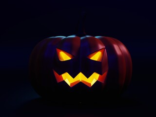 Halloween pumpkin image on uniform background, 3D rendering