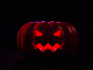 Halloween pumpkin image on uniform background, 3D rendering