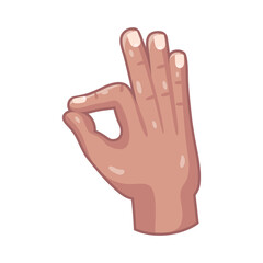 Isolated hand cartoon icon doing a gesture Vector illustration