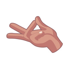 Isolated hand cartoon icon doing a gesture Vector illustration