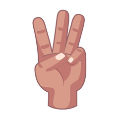 Isolated hand cartoon icon doing a gesture Vector illustration