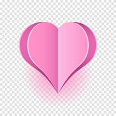Paper heart design. Vector symbol of love in shape of heart for Happy Women's, Mothers day, birthday greeting card design. Vector illustration