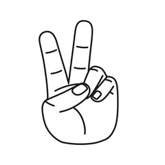 Isolated hand cartoon outline icon doing a gesture Vector illustration