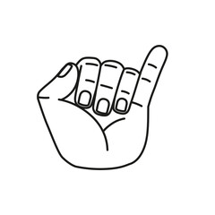 Isolated hand cartoon outline icon doing a gesture Vector illustration