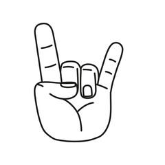 Isolated hand cartoon outline icon doing a gesture Vector illustration