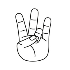 Isolated hand cartoon outline icon doing a gesture Vector illustration