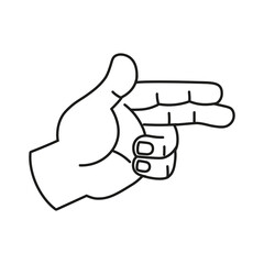 Isolated hand cartoon outline icon doing a gesture Vector illustration