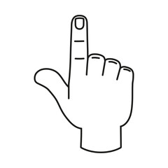 Isolated hand cartoon outline icon doing a gesture Vector illustration