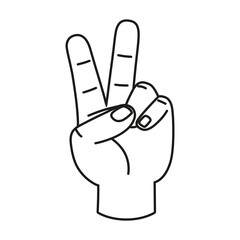 Isolated hand cartoon outline icon doing a gesture Vector illustration