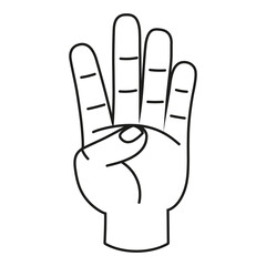 Isolated hand cartoon outline icon doing a gesture Vector illustration