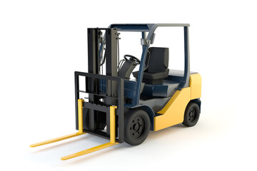 Forklift isolated on white background, 3d illustration © Studio Harmony