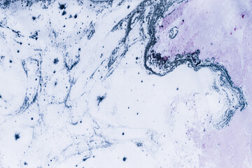 Fabric texture purple with white natural silk marble print, tie-dye technique.