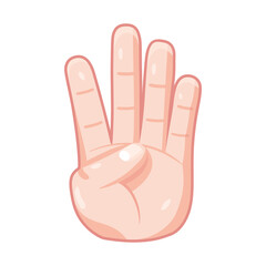 Isolated hand cartoon icon doing a gesture Vector illustration