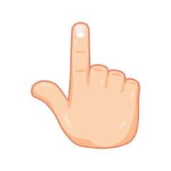 Isolated hand cartoon icon doing a gesture Vector illustration
