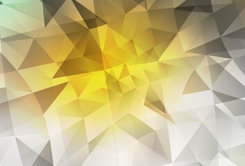 Dark Yellow vector abstract mosaic backdrop.