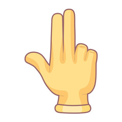Isolated hand cartoon icon doing a gesture Vector illustration