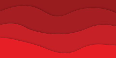 Red abstract background design in papercut style for banner.