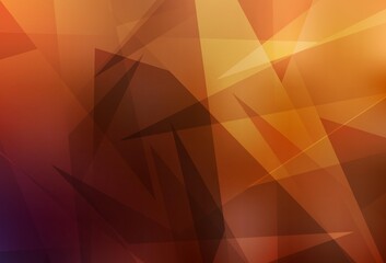 Dark Orange vector template with crystals, triangles.